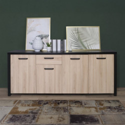 Szeroka komoda Black Hill BLHK2421 śliwa comano/czarny