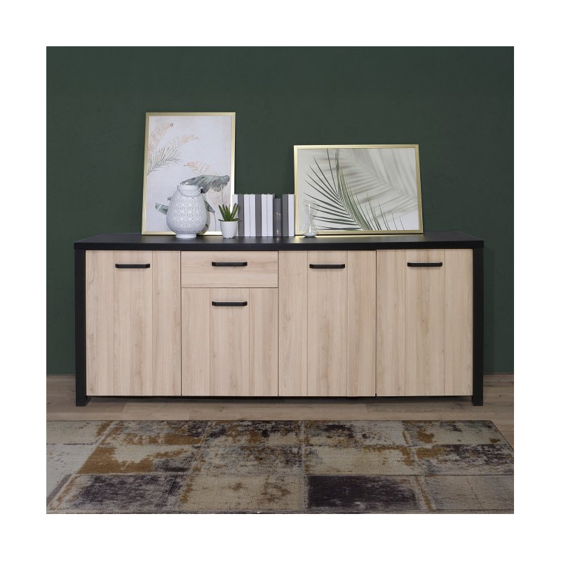 Szeroka komoda Black Hill BLHK2421 śliwa comano/czarny