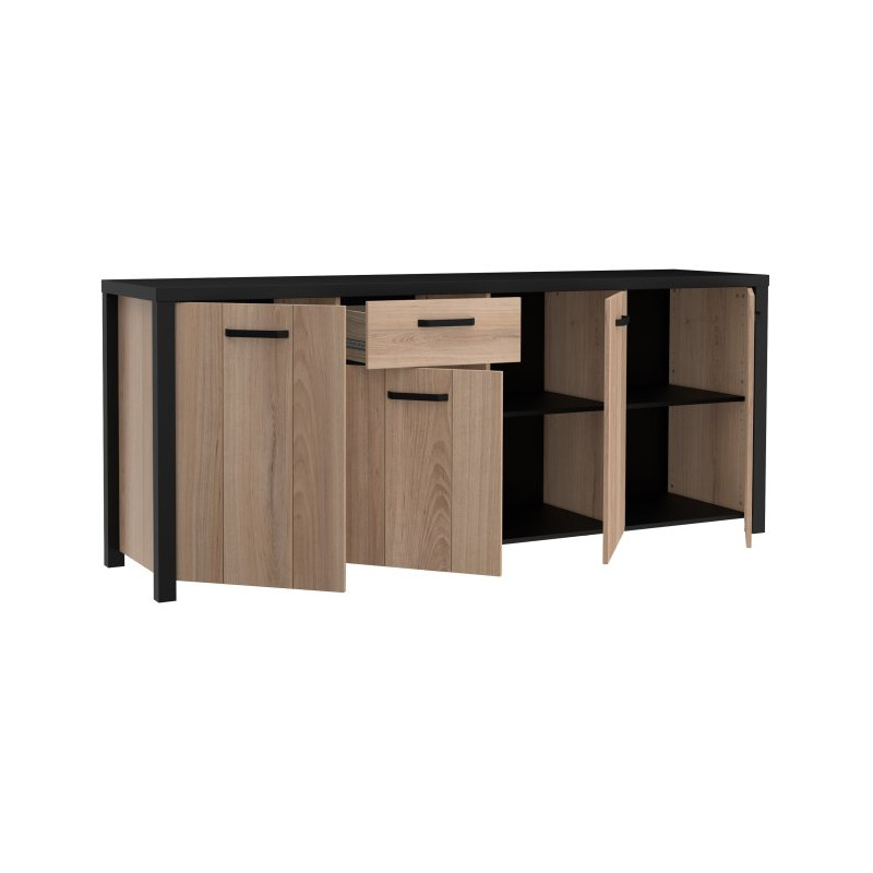 Szeroka komoda Black Hill BLHK2421 śliwa comano/czarny