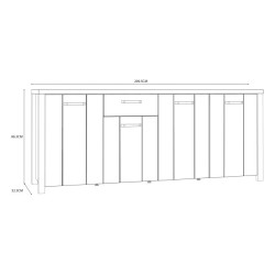 Szeroka komoda Black Hill BLHK2421 śliwa comano/czarny