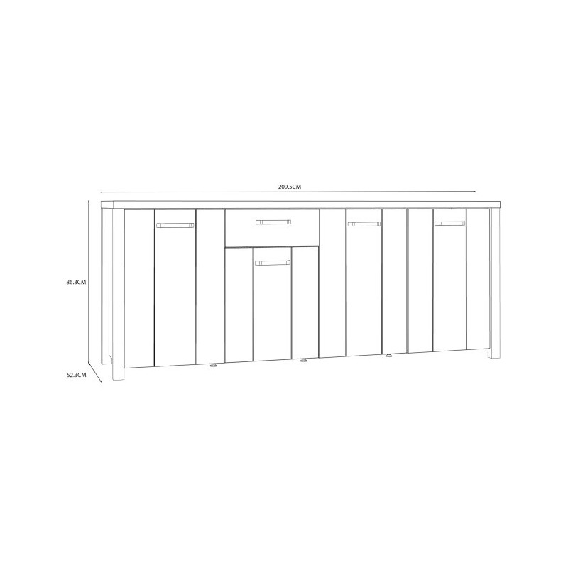 Szeroka komoda Black Hill BLHK2421 śliwa comano/czarny