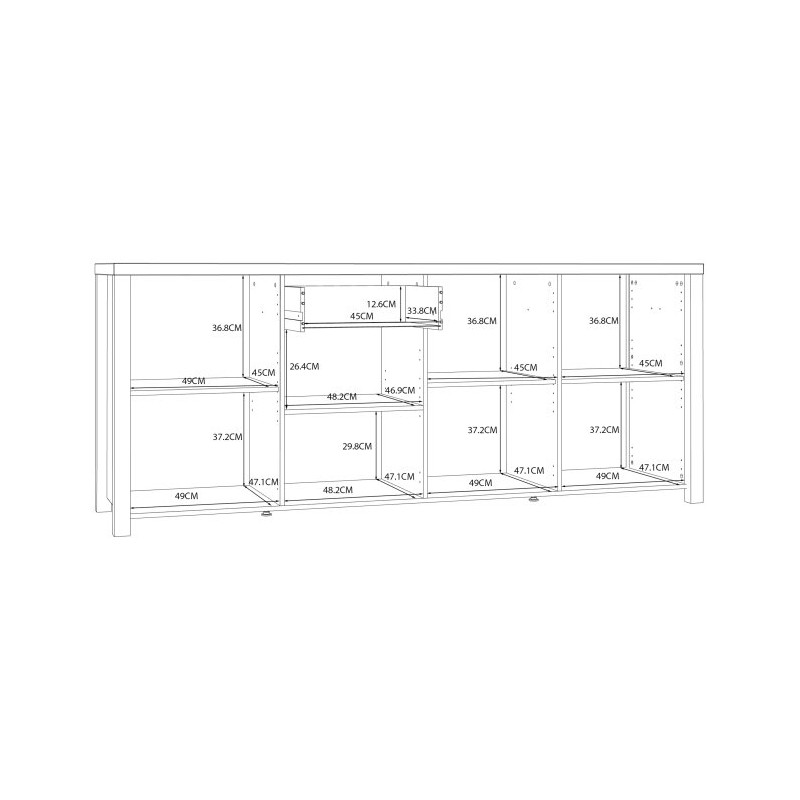 Szeroka komoda Black Hill BLHK2421 śliwa comano/czarny