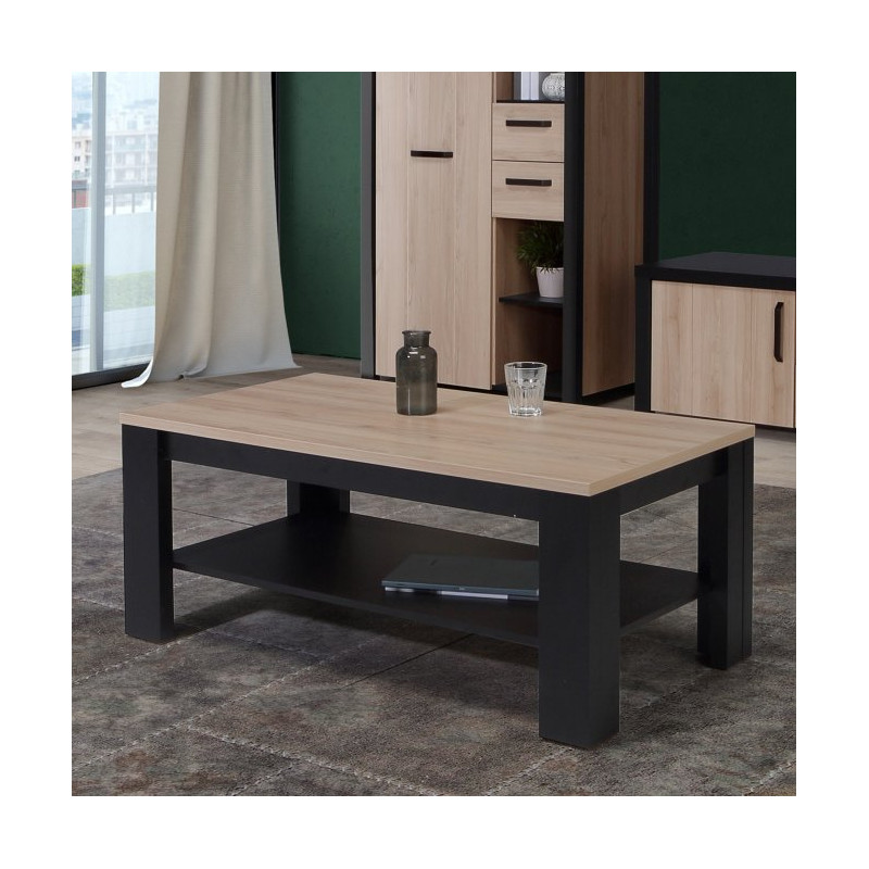 Stolik kawowy prostokątny 110x60 cm śliwa comano/czarny