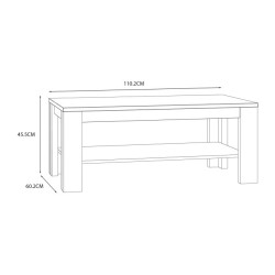 Stolik kawowy prostokątny 110x60 cm śliwa comano/czarny
