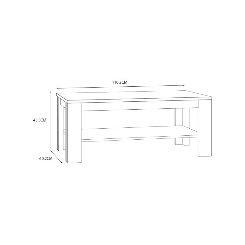 Stolik kawowy prostokątny 110x60 cm śliwa comano/czarny
