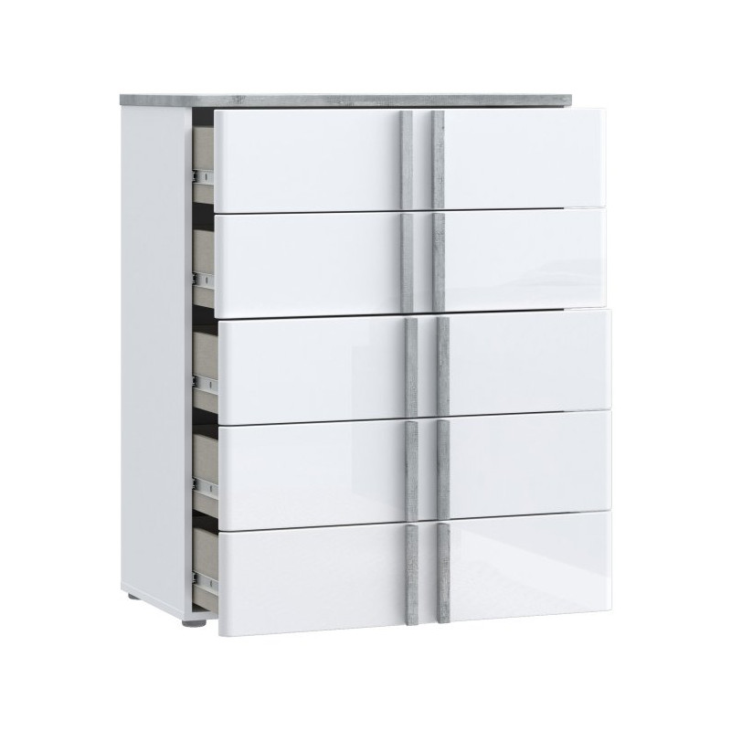 Komoda 100 cm z szufladami Buganvilla BGVK212 loftwood/biały