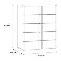 Komoda 100 cm z szufladami Buganvilla BGVK212 loftwood/biały