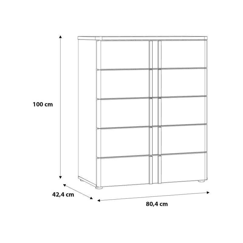 Komoda 100 cm z szufladami Buganvilla BGVK212 loftwood/biały