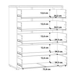 Komoda 100 cm z szufladami Buganvilla BGVK212 loftwood/biały