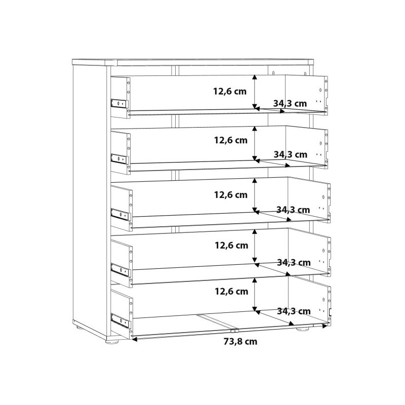 Komoda 100 cm z szufladami Buganvilla BGVK212 loftwood/biały