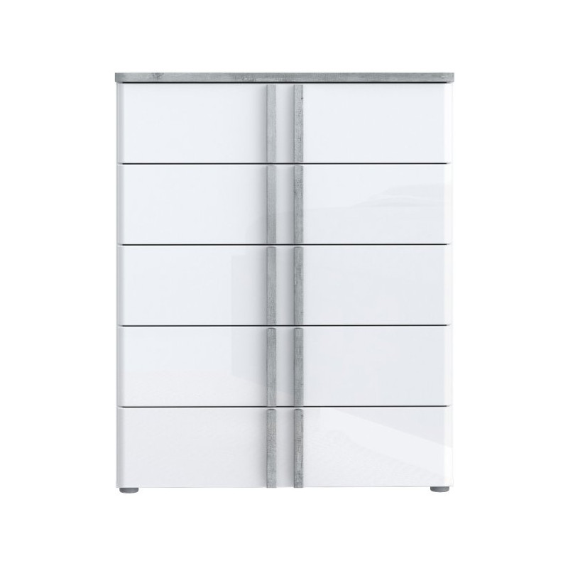 Komoda 100 cm z szufladami Buganvilla BGVK212 loftwood/biały