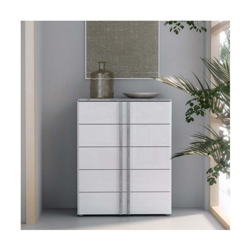 Komoda 100 cm z szufladami Buganvilla BGVK212 loftwood/biały