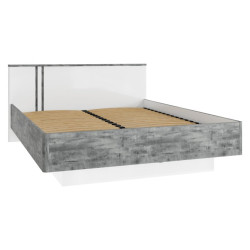 Łóżko z podnoszonym wkładem 160x200 cm Buganvilla BGVL1162B loftwood/biały