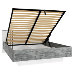 Łóżko z podnoszonym wkładem 160x200 cm Buganvilla BGVL1162B loftwood/biały