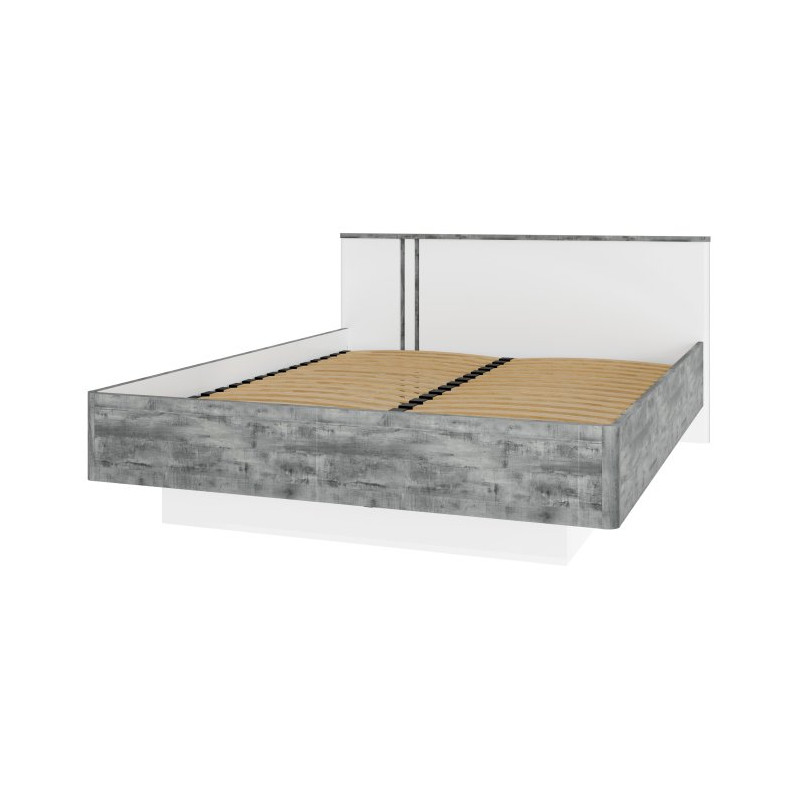 Łóżko z podnoszonym wkładem 160x200 cm Buganvilla BGVL1162B loftwood/biały