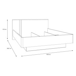 Łóżko z podnoszonym wkładem 160x200 cm Buganvilla BGVL1162B loftwood/biały