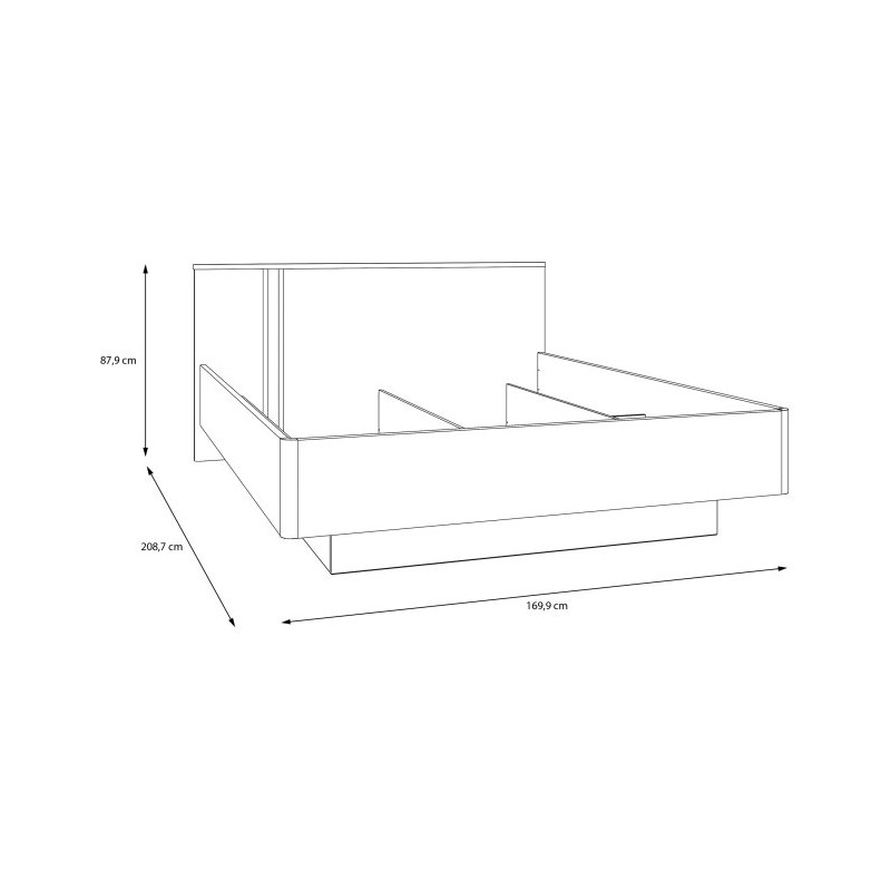 Łóżko z podnoszonym wkładem 160x200 cm Buganvilla BGVL1162B loftwood/biały