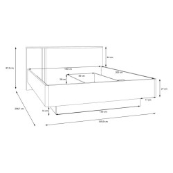 Łóżko z podnoszonym wkładem 160x200 cm Buganvilla BGVL1162B loftwood/biały