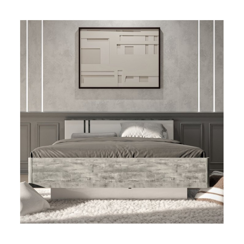 Łóżko z podnoszonym wkładem 160x200 cm Buganvilla BGVL1162B loftwood/biały