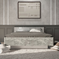 Łóżko z podnoszonym wkładem 160x200 cm Buganvilla BGVL1162B loftwood/biały