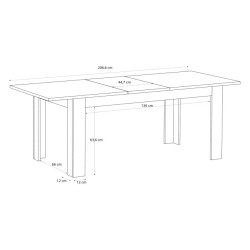 Stół rozkładany 160x90 cm Chisbury XELT161 dąb riviera/dąb cabezone