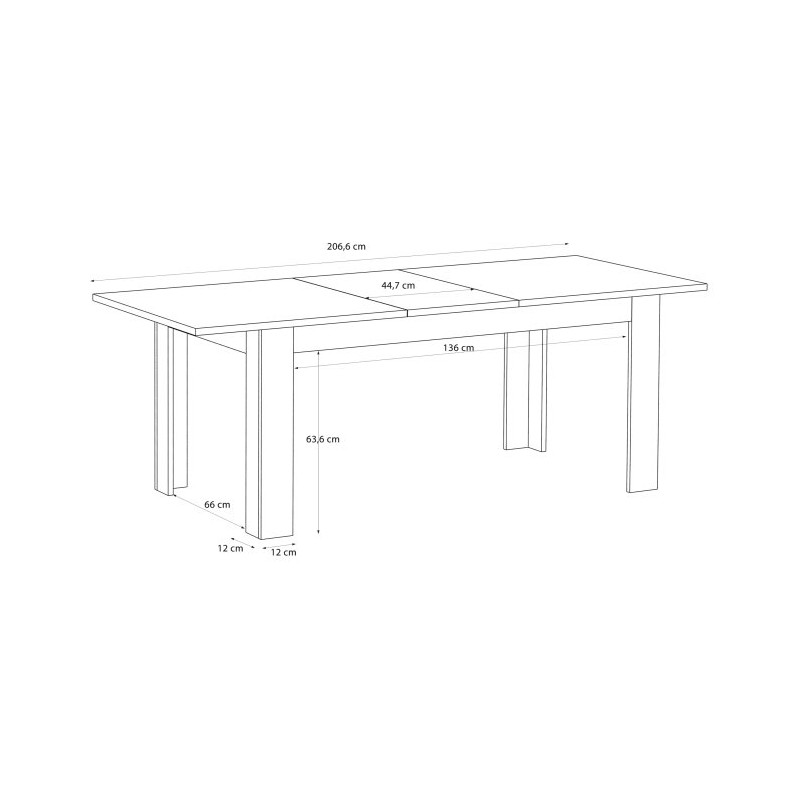 Stół rozkładany 160x90 cm Chisbury XELT161 dąb riviera/dąb cabezone