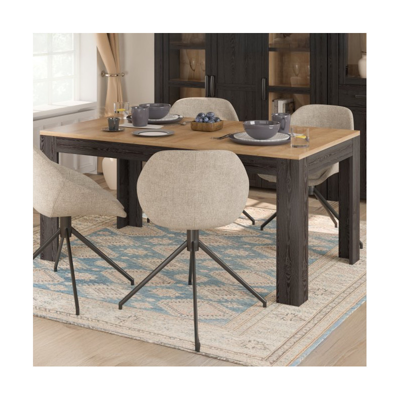 Stół rozkładany 160x90 cm Chisbury XELT161 dąb riviera/dąb cabezone