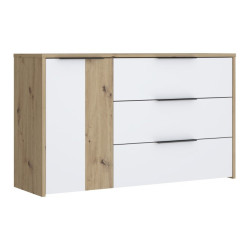 Komoda z szufladami Cismon RIBK221 dąb artisan/biały