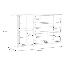 Komoda z szufladami Cismon RIBK221 dąb artisan/biały