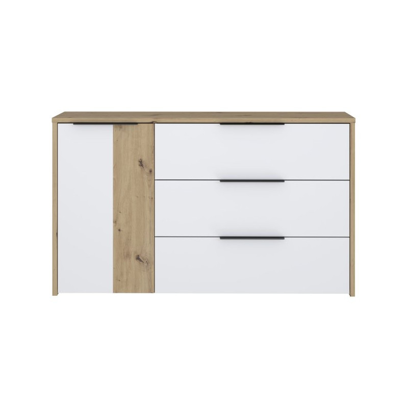 Komoda z szufladami Cismon RIBK221 dąb artisan/biały