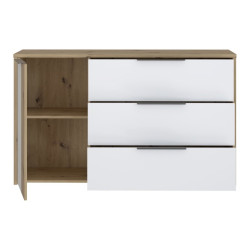 Komoda z szufladami Cismon RIBK221 dąb artisan/biały
