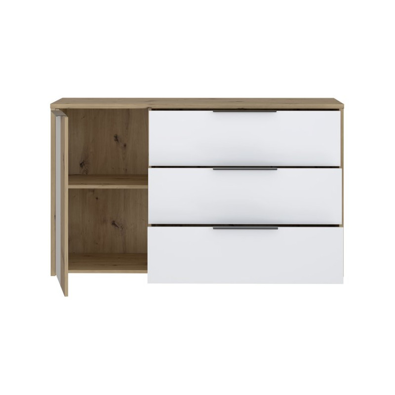 Komoda z szufladami Cismon RIBK221 dąb artisan/biały