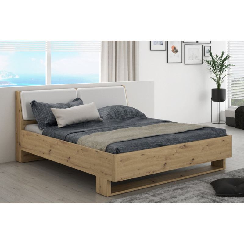 Łóżko dwuosobowe 180x200 cm Cismon RIBL2184 dąb artisan