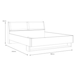 Łóżko dwuosobowe 180x200 cm Cismon RIBL2184 dąb artisan