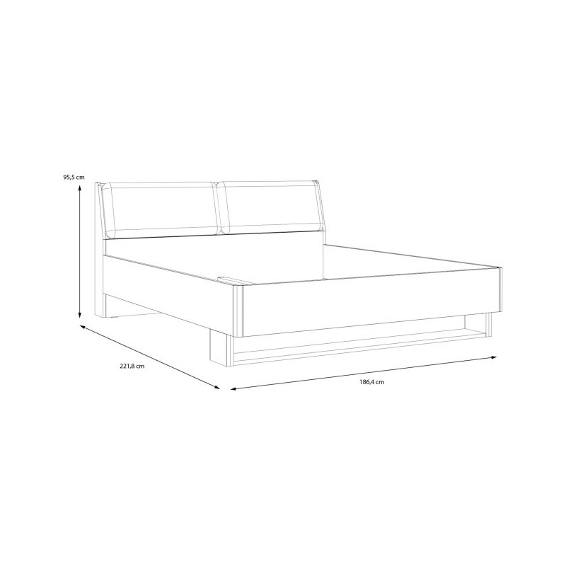 Łóżko dwuosobowe 180x200 cm Cismon RIBL2184 dąb artisan