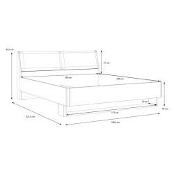 Łóżko dwuosobowe 180x200 cm Cismon RIBL2184 dąb artisan