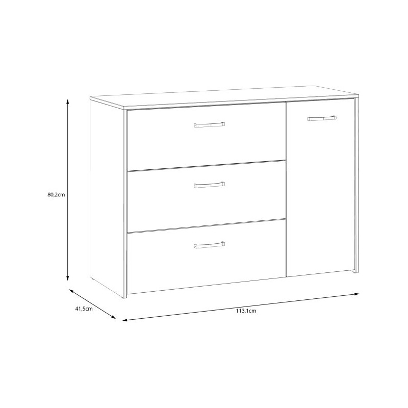 Komoda skandynawska Culgoa CUGK221R dąb artisan/biały