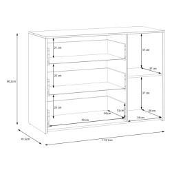 Komoda skandynawska Culgoa CUGK221R dąb artisan/biały