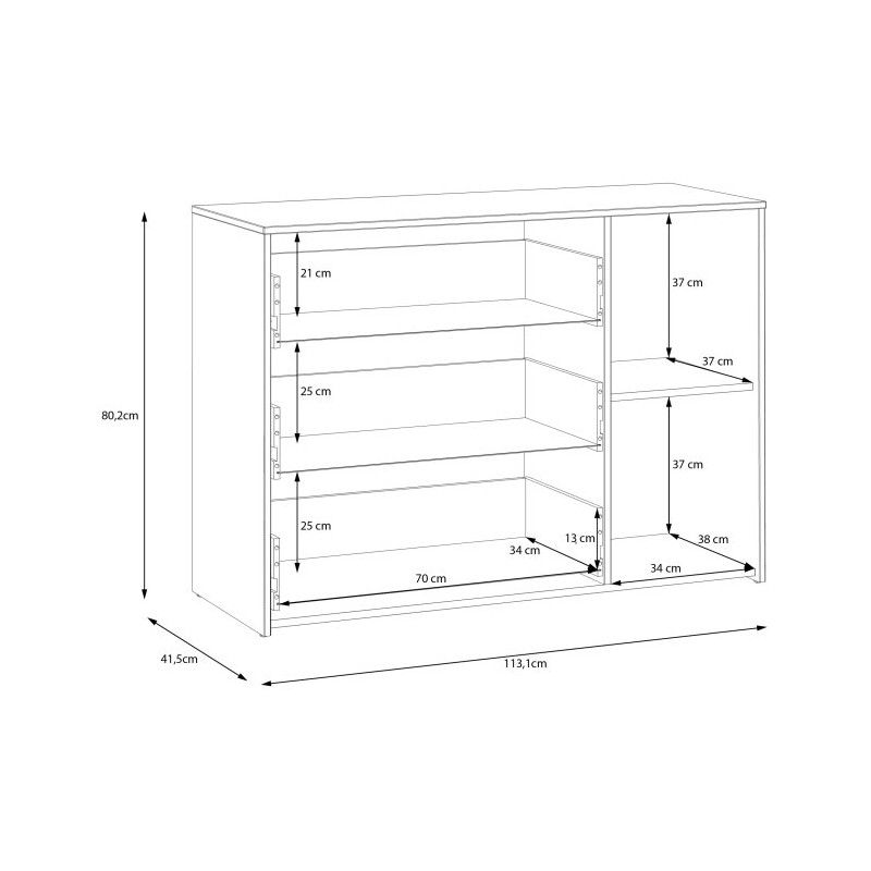 Komoda skandynawska Culgoa CUGK221R dąb artisan/biały