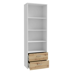 Wąski regał z szufladami Culgoa CUGR711 dąb artisan/biały