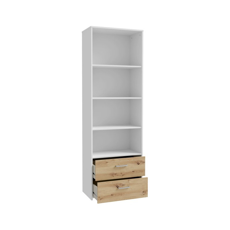 Wąski regał z szufladami Culgoa CUGR711 dąb artisan/biały