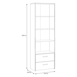 Wąski regał z szufladami Culgoa CUGR711 dąb artisan/biały