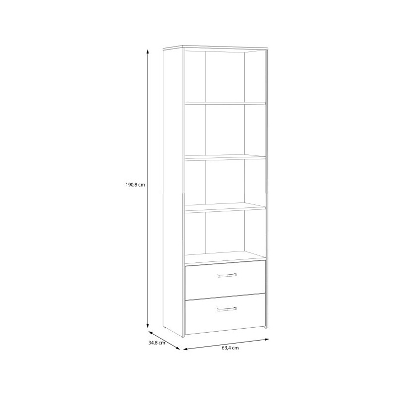 Wąski regał z szufladami Culgoa CUGR711 dąb artisan/biały