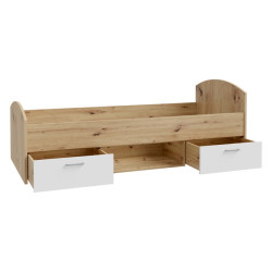 Łóżko jednoosobowe 90x200 cm Culgoa CUGL091 dąb artisan/biały