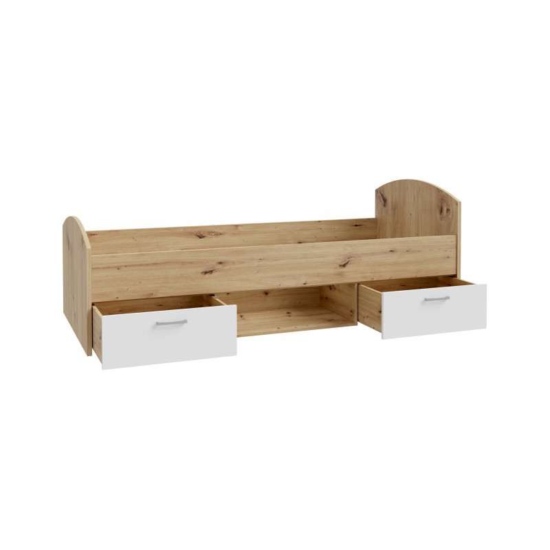 Łóżko jednoosobowe 90x200 cm Culgoa CUGL091 dąb artisan/biały