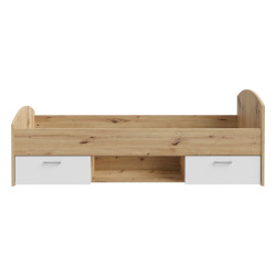 Łóżko jednoosobowe 90x200 cm Culgoa CUGL091 dąb artisan/biały