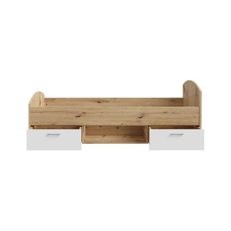 Łóżko jednoosobowe 90x200 cm Culgoa CUGL091 dąb artisan/biały