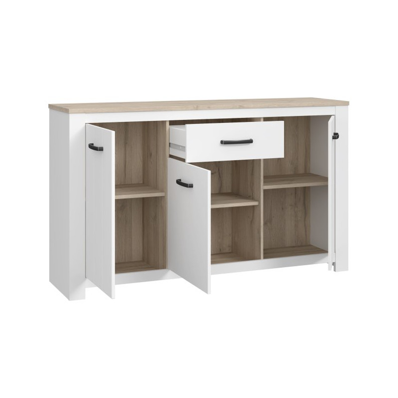 Komoda prowansalska Elara ERXK232 biały/dąb bianco