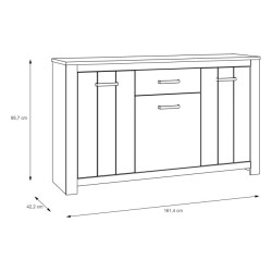 Komoda prowansalska Elara ERXK232 biały/dąb bianco