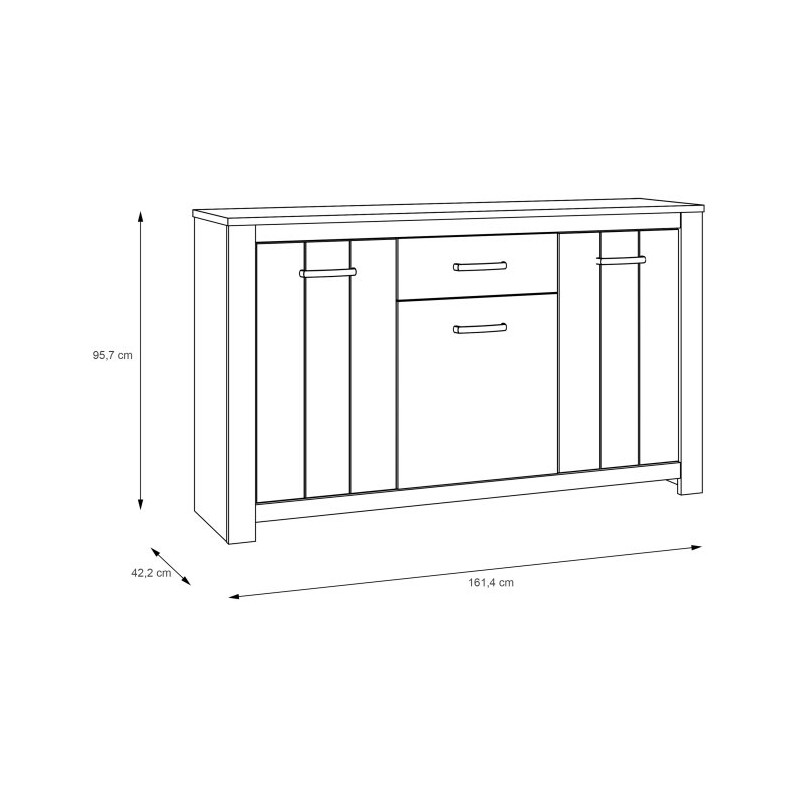 Komoda prowansalska Elara ERXK232 biały/dąb bianco